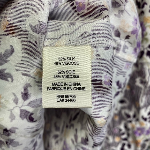 Rebecca Taylor Belle Bouquet Silk Blend Top in Snow Combo NWT $375 Retail - Picture 8 of 9